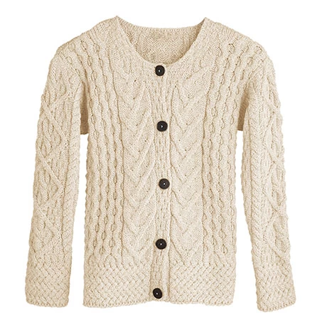 Women's Aileen Irish Aran Cardigan 2 Women's Aileen Irish Aran Cardigan - Image 2