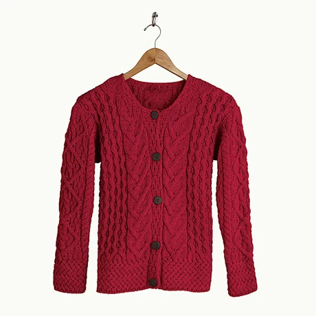 Women's Aileen Irish Aran Cardigan 3 Women's Aileen Irish Aran Cardigan - Image 3