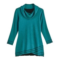 Reversible Cowl-Neck Crossover Tunic