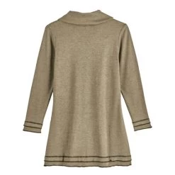 Reversible Cowl-Neck Crossover Tunic -Fashion Paradise XC8882 TAN back