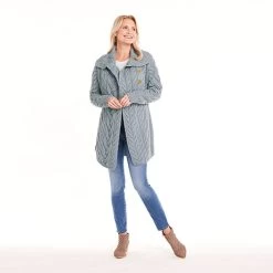 Women's Iona Irish Sweater Cardigan -Fashion Paradise XC9086 model oceangray 01