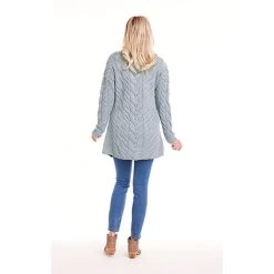 Women's Iona Irish Sweater Cardigan -Fashion Paradise XC9086 model oceangray 06