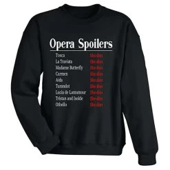 Opera Spoilers T-Shirt Or Sweatshirt -Fashion Paradise XF6641 SWT